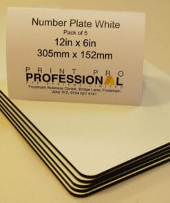 White Reflective Number Plate ABS