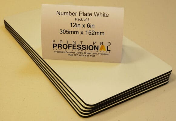 White Reflective Number Plate ABS