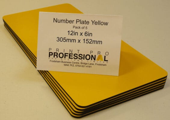 Yellow Reflective Number Plate ABS